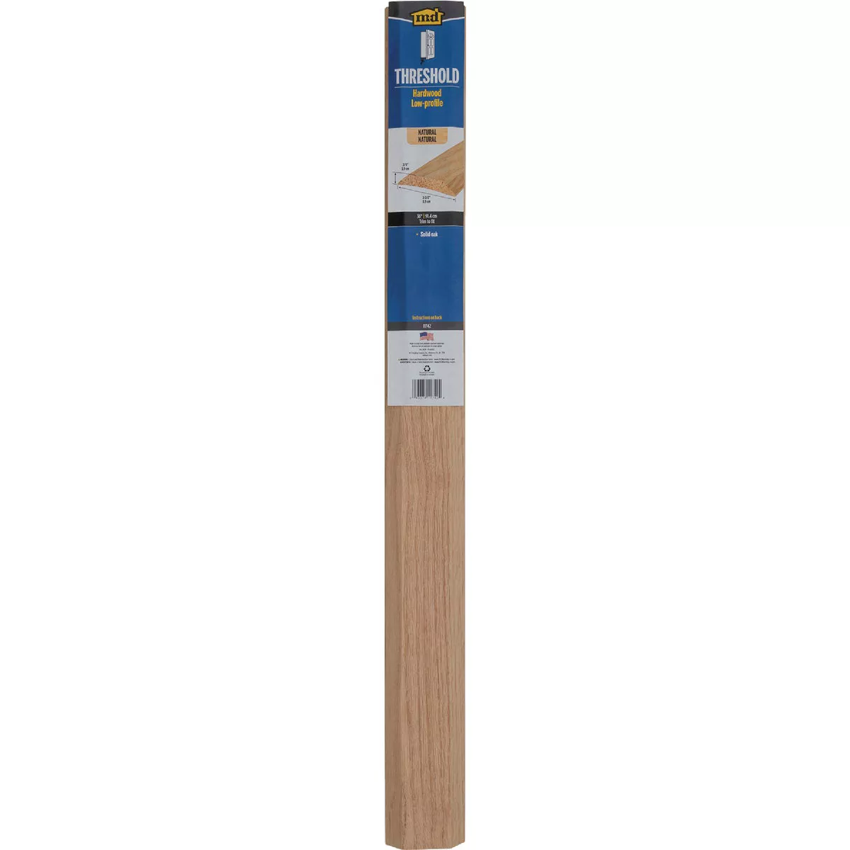 M-D Building Products 3-1/2 In. x 3/4 In. x 36 In. Natural Hardwood Low-Profile Threshold for Doorways - photo 2