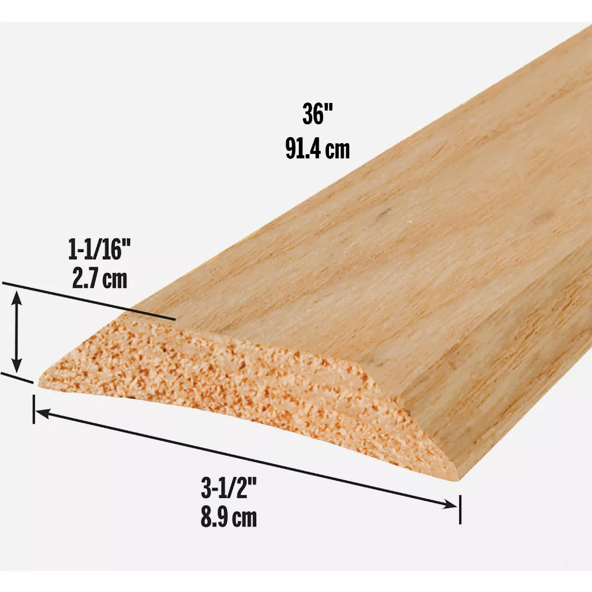 M-D Building Products 3-1/2 In. x 1-1/16 In. x 36 In. Natural Hardwood High-Profile Threshold for Doorways - photo 3
