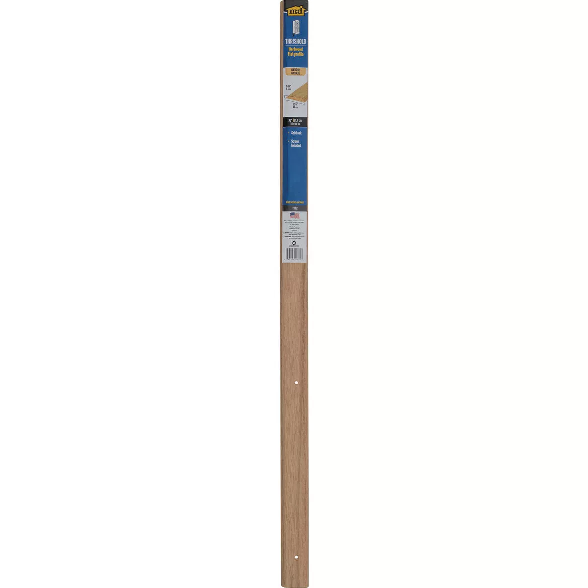 M-D Building Products 1-3/4 In. x 5/16 In. x 36 In. Natural Hardwood Flat-Profile Threshold for Doorways - photo 2