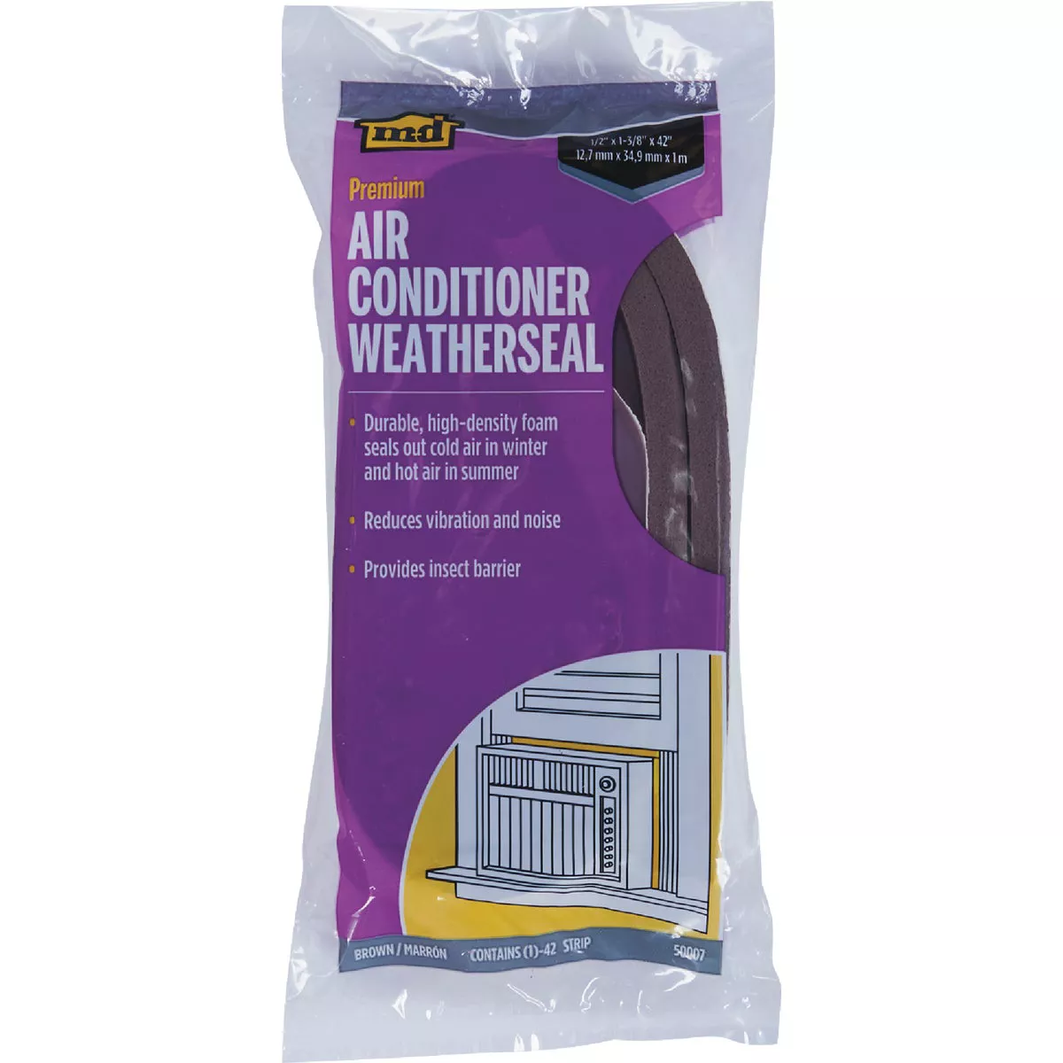 M-D Building Products 1/2 In. X 42 In. Brown Premium Air Conditioner Weatherseal for Window Units - photo 2