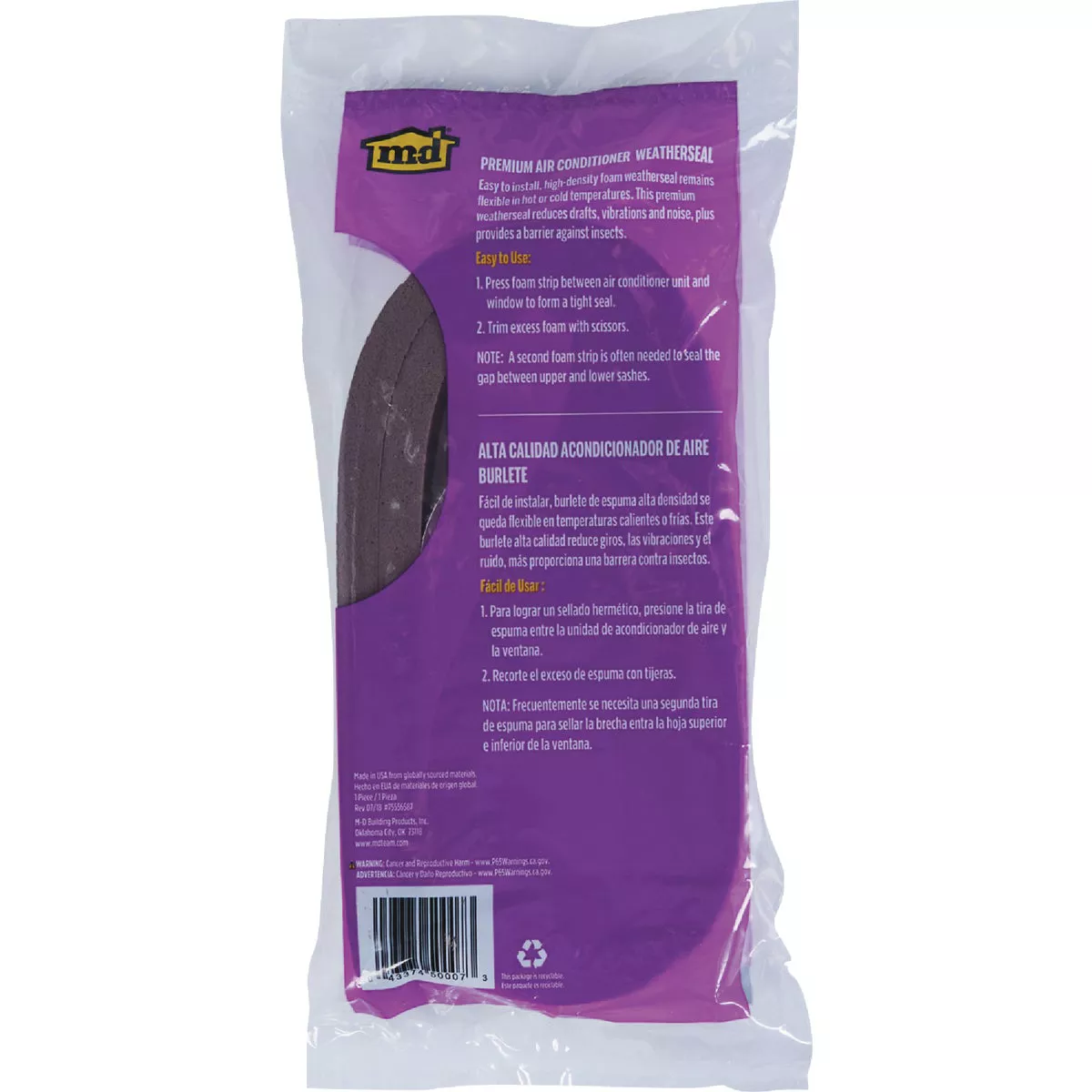 M-D Building Products 1/2 In. X 42 In. Brown Premium Air Conditioner Weatherseal for Window Units - photo 4