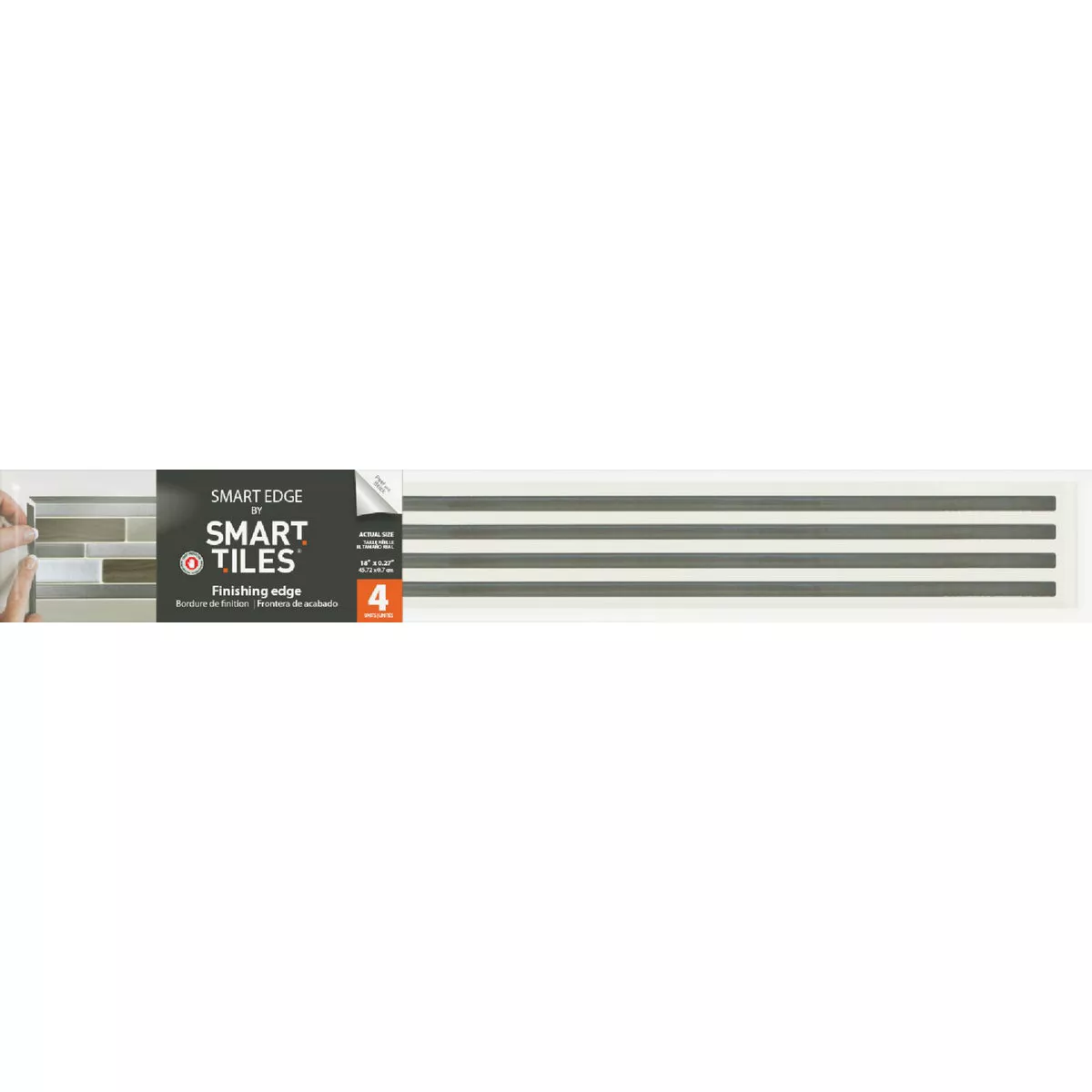 Smart Edge 0.27 In. x 18 In. Peel & Stick Edge Backsplash Trim, Orfero (4-Pack) - photo 2