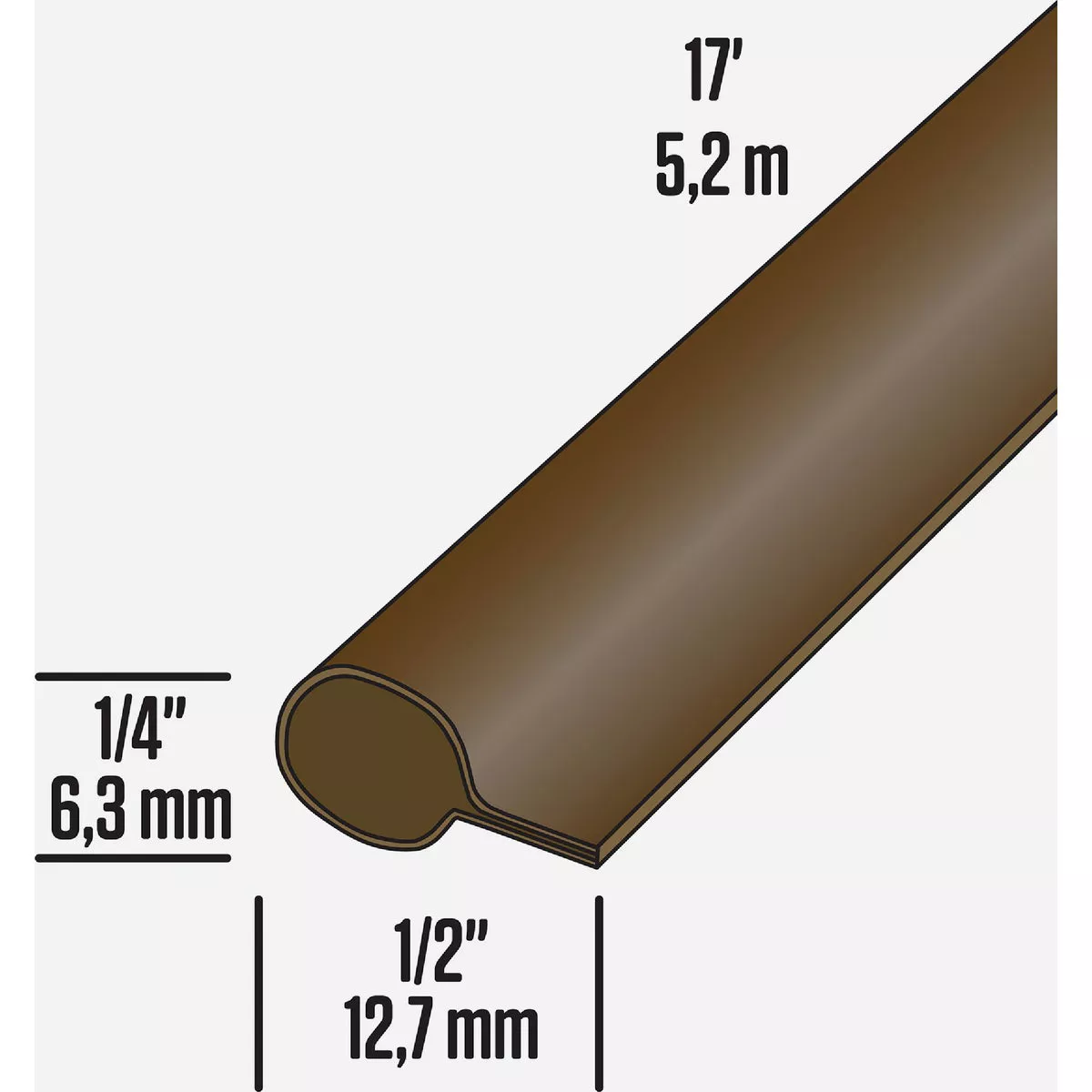 M-D Building Products 17 Ft. Brown Vinyl Gasket Weatherseal for Doors & Windows - photo 5