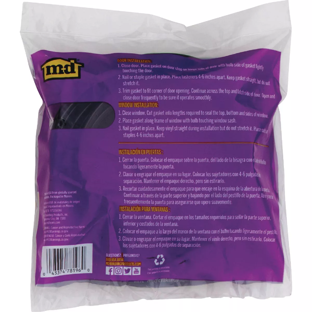 M-D Building Products 17 Ft. Brown Vinyl Gasket Weatherseal for Doors & Windows - photo 4