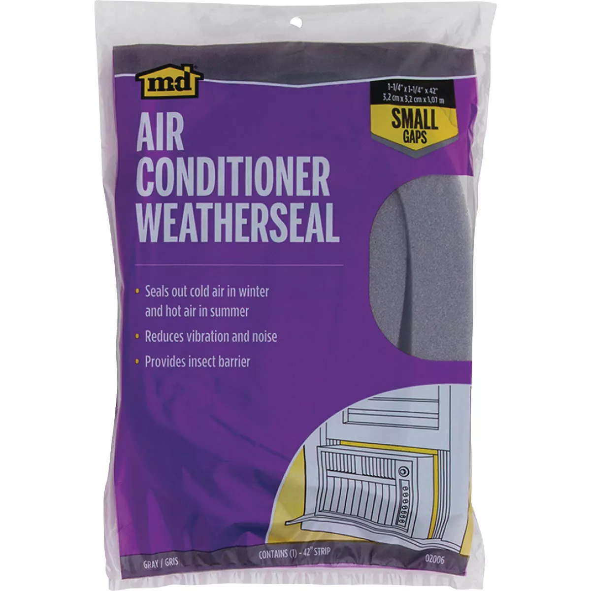 M-D Building Products 1-1/4 In. X 42 In. Gray Air Conditioner Weatherseal for Window Units - photo 2