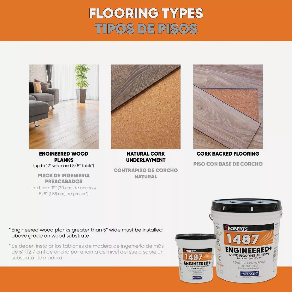 Roberts 1487 Engineered+ Wood Flooring Adhesive, 1 Gal. - photo 3