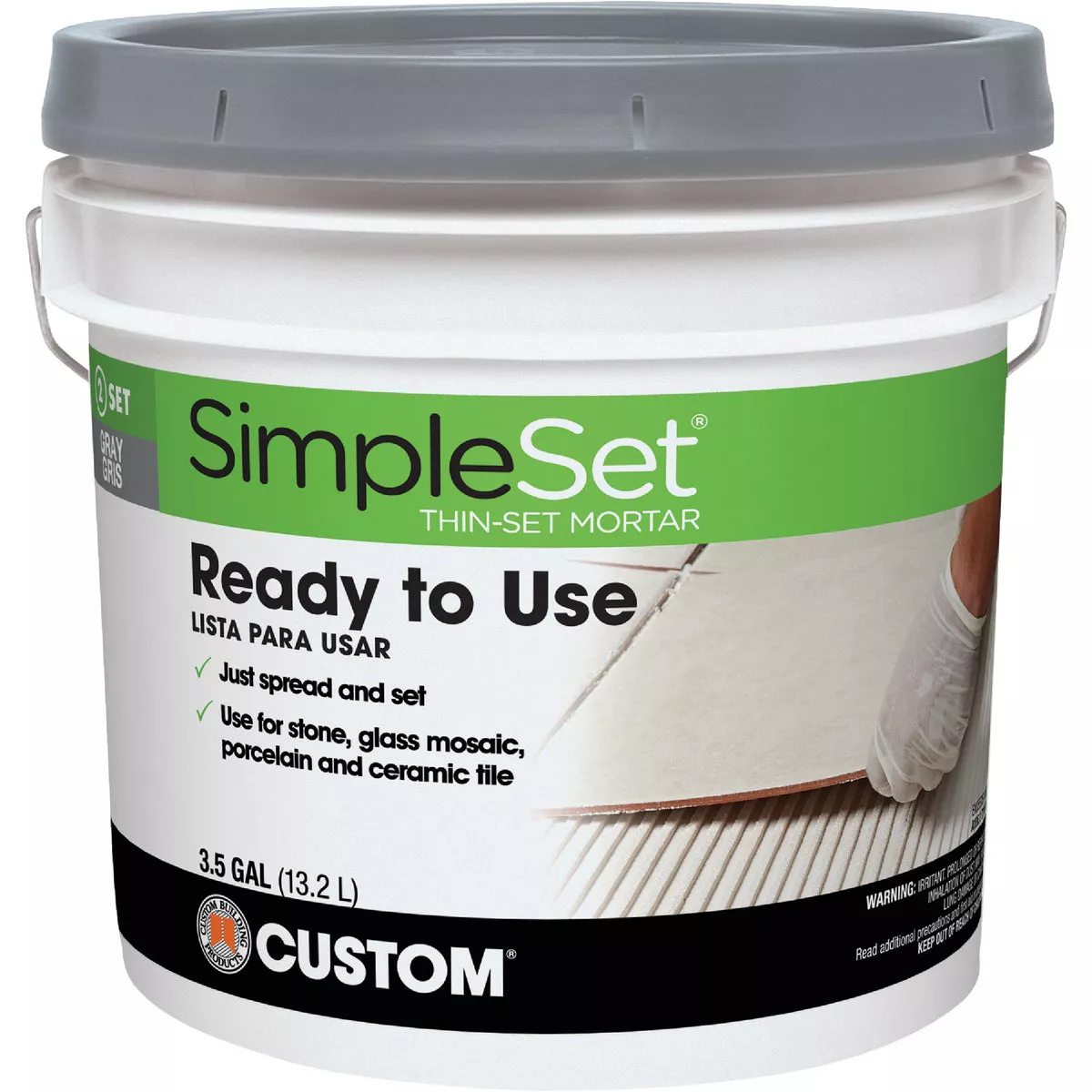 Custom Building Products SimpleSet Gray Thin-Set Mortar 3.5 gal