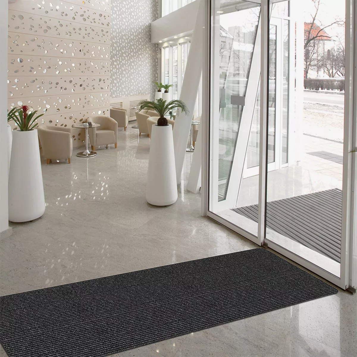 Multy Home Concord 26 In. x 45 Ft. Charcoal Carpet Runner, Indoor/Outdoor - photo 4