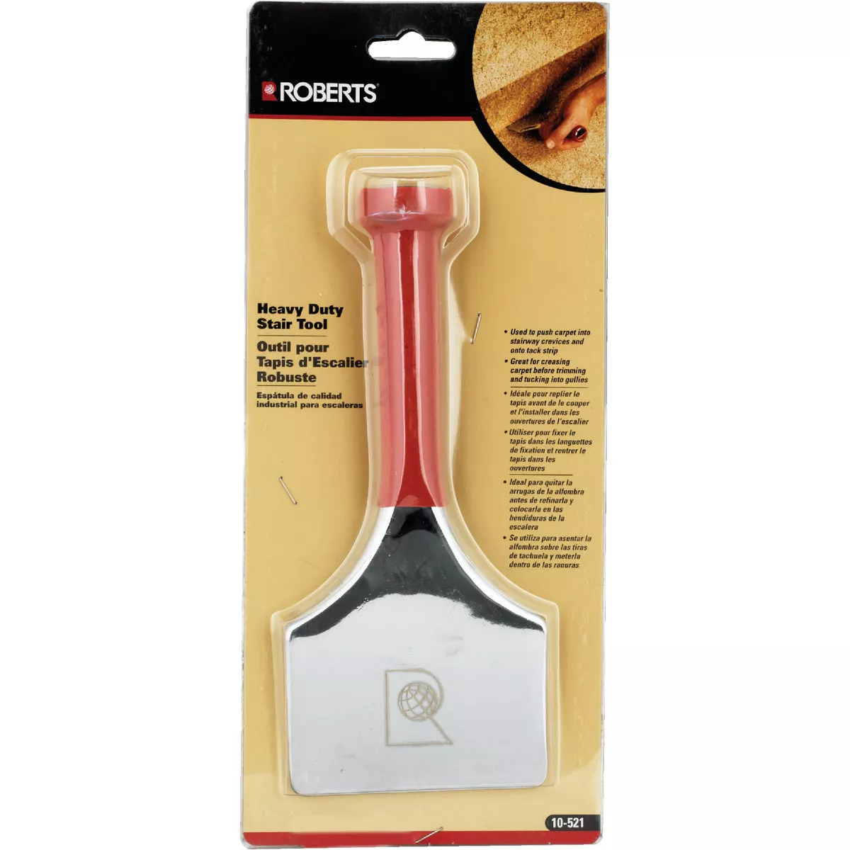 Roberts 3-1/2 In. W. x 8-1/4 In. L. Chrome-Plated Steel Stair Tool - photo 2