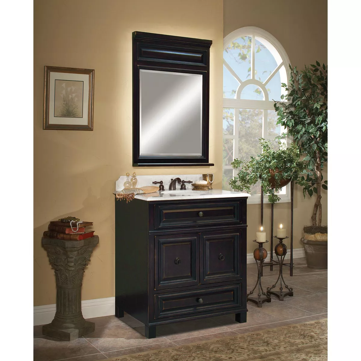 Sunny Wood Barton Hill Black Onyx 30 In. W x 34 In. H x 21 In. D Vanity Base, 2 Door/1 Drawer - photo 2