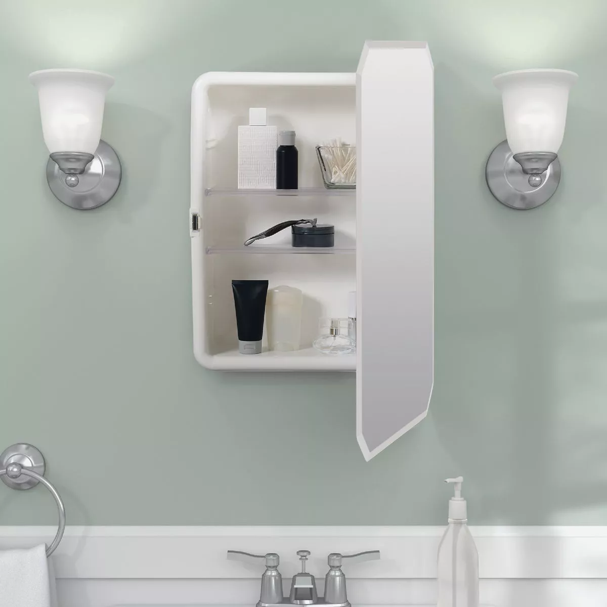 Zenith Frameless Beveled 16 In. W x 24 In. H x 4-1/2 In. D Single Mirror Surface/Recess Mount Octagon Medicine Cabinet - photo 3