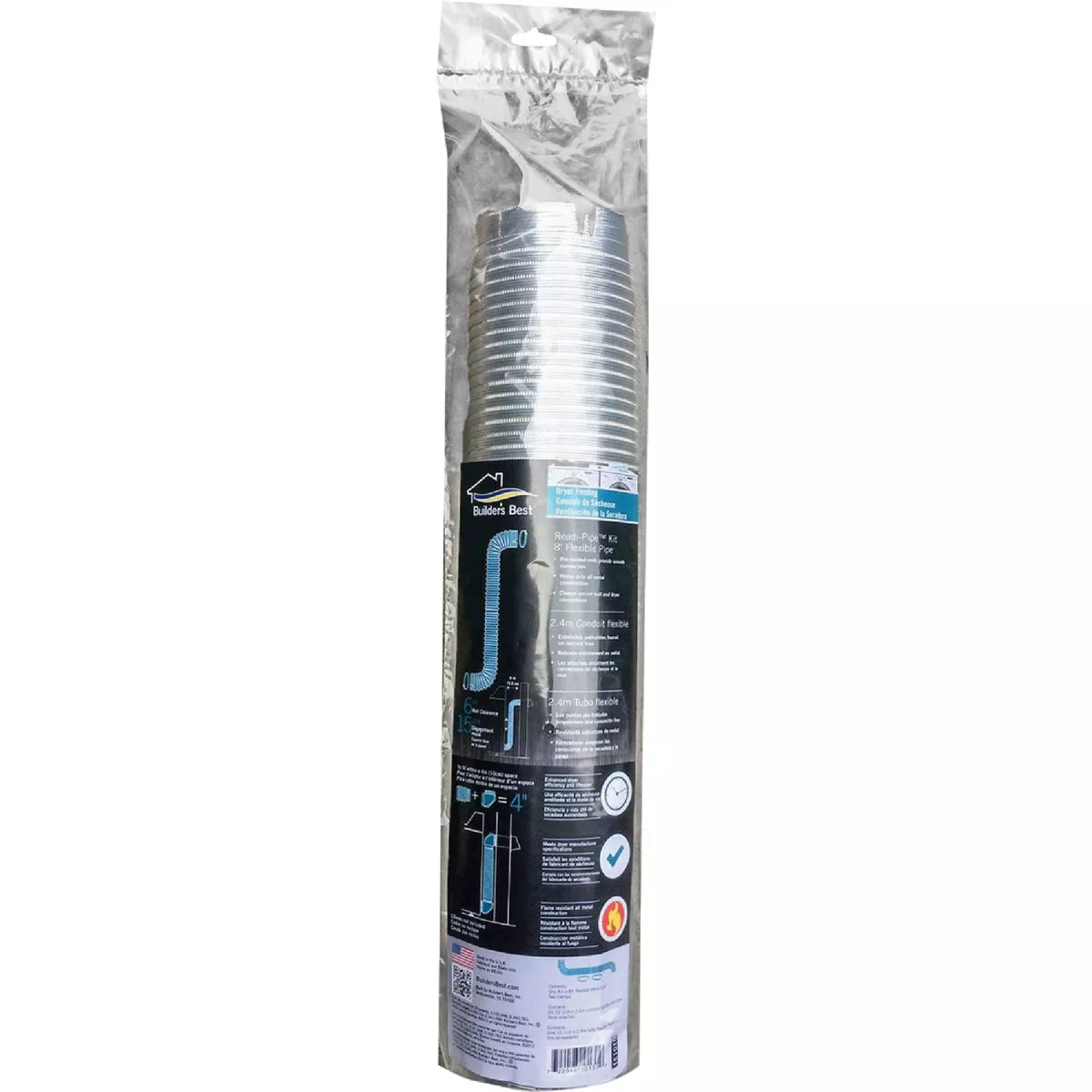 Builders Best E-Z-Fasten 4 In. x 5 Ft. Aluminum Semi-Rigid Dryer Duct - photo 2
