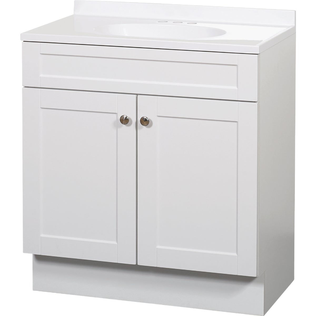 Zenith Zenna Home White 30 In W x 35 In H x 18 In D Shaker Vanity with White Cultured Marble Top