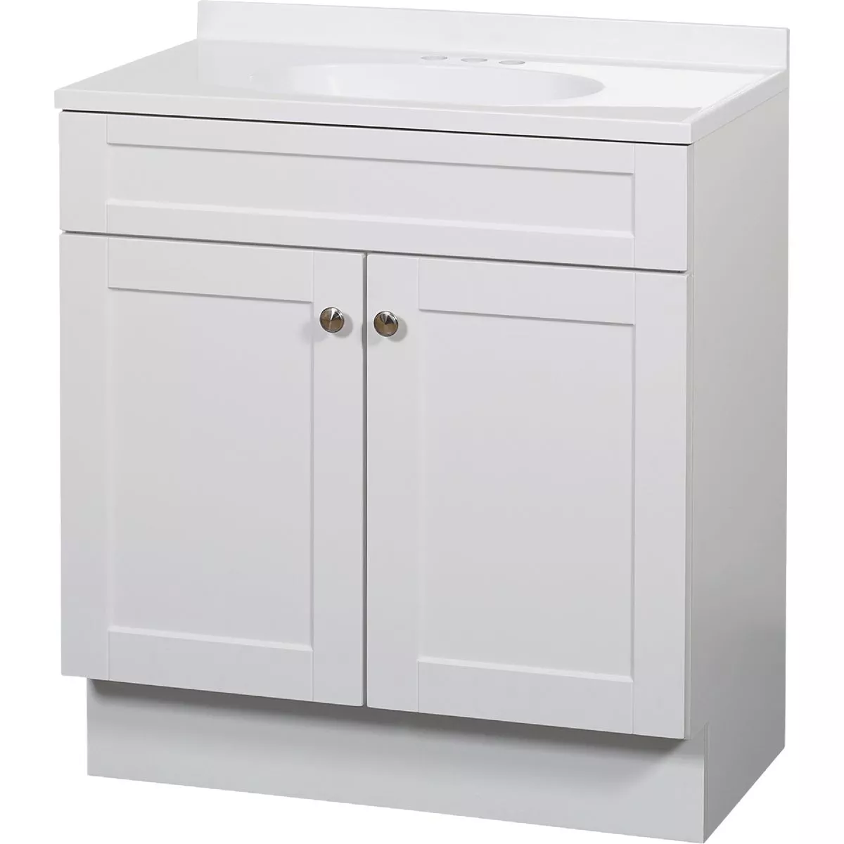 Zenith Zenna Home White 30 In. W x 35 In. H x 18 In. D Shaker Vanity with White Cultured Marble Top