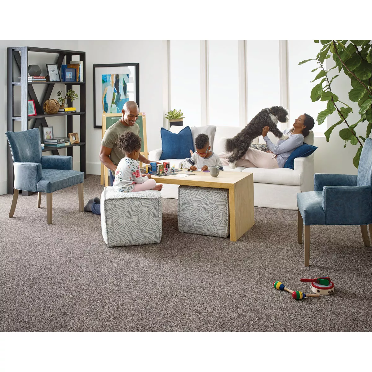 Floorigami 9 In. x 36 In. Chiaroscuro Tri-Tone Indoor Carpet Tile (12-Pack) - photo 4
