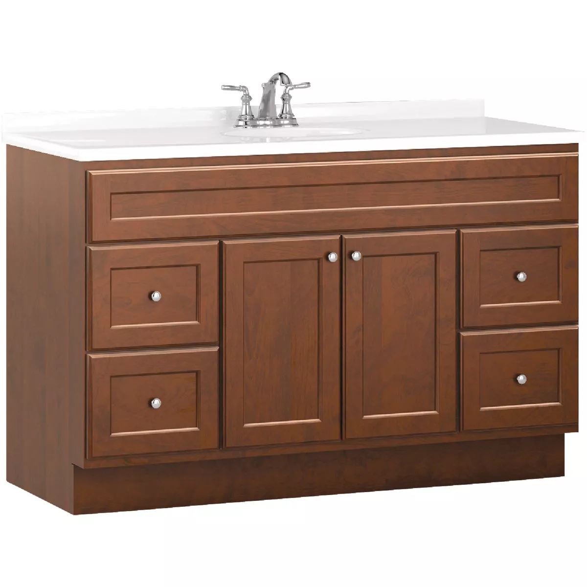 Bertch Northbrook 48 In. W x 34-1/2 In. H x 21 In. D Dawn Vanity Base without Top, 2 Door/4 Drawer
