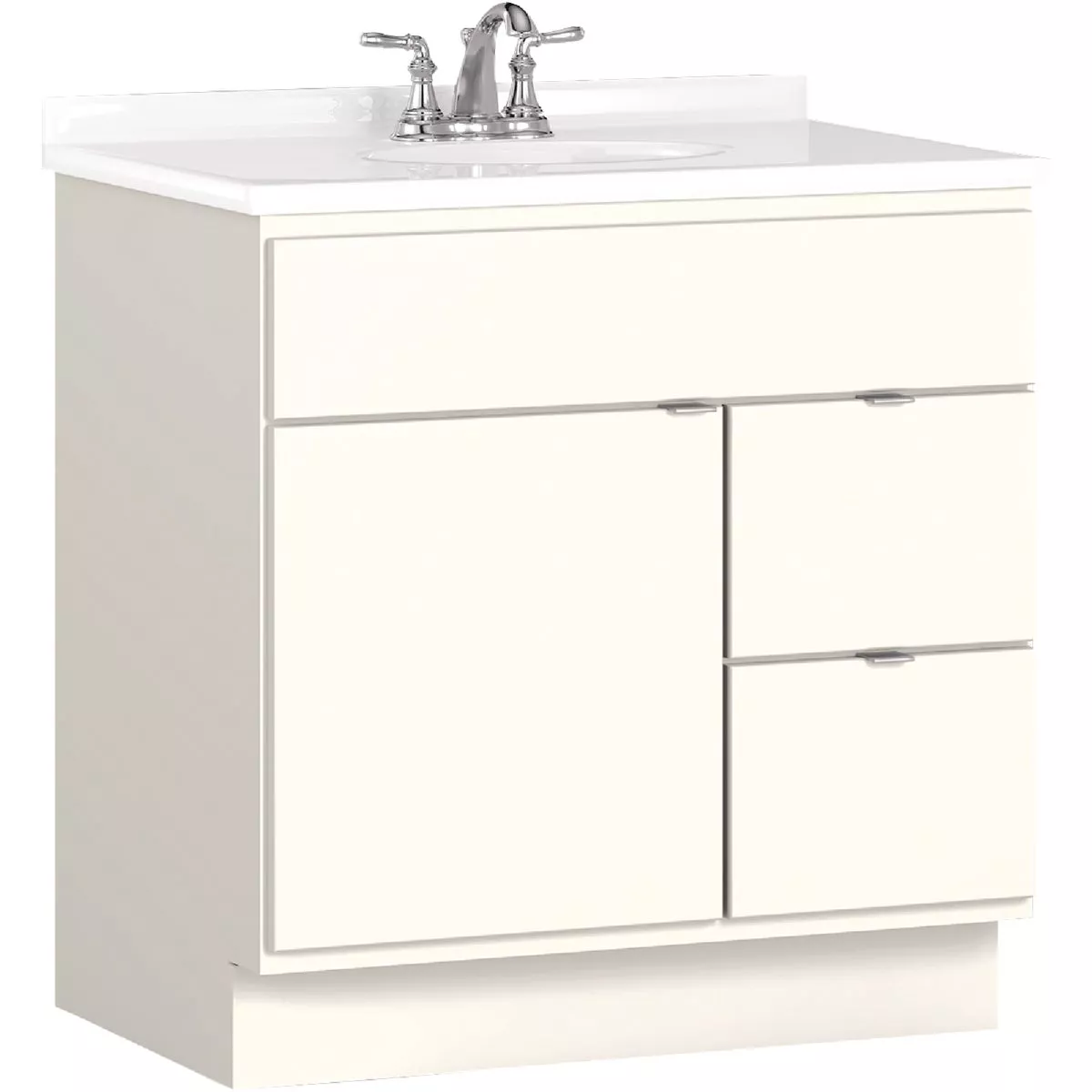 Bertch Riverside 30 In. W x 34-1/2 In. H x 21 In. D White Vanity Base without Top, 2 Door/2 Drawer