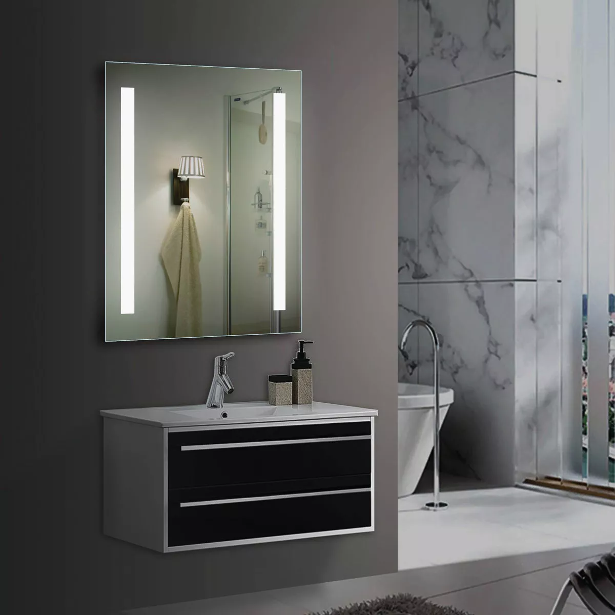 Lighted Impressions Maxx Frameless 20 In. W x 27-3/4 In. H Vanity Mirror with Two LED Light Strips - photo 2