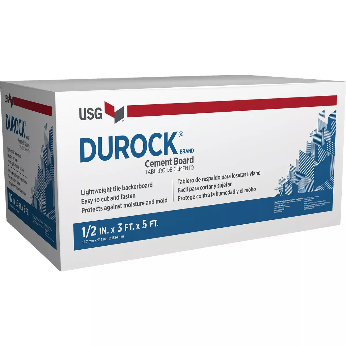 Durock 1/2 In. x 3 Ft. x 5 Ft. Interior/Exterior Cement Board