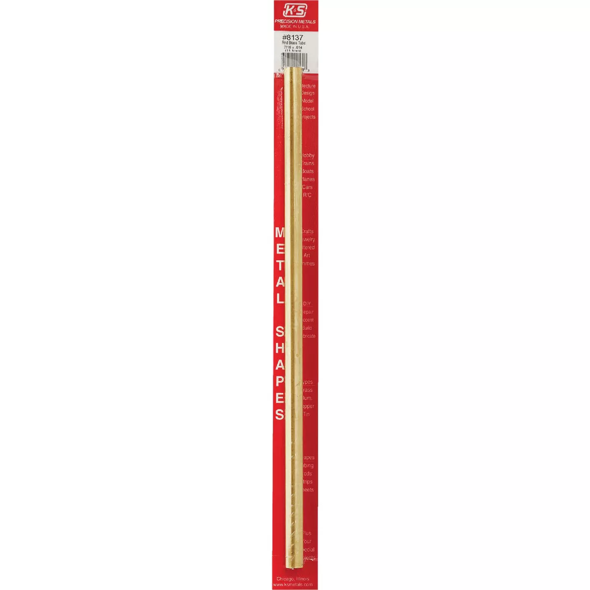 K&S Brass 7/16 In. O.D. x 1 Ft. Round Tube Stock - photo 2