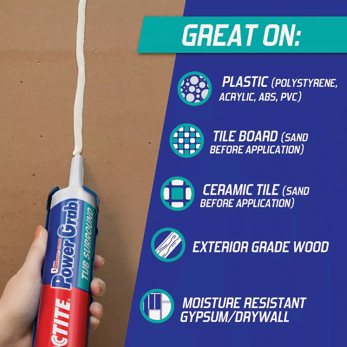 LOCTITE Power Grab Express 10 Oz. Tub Surround & Shower Wall Adhesive - photo 4