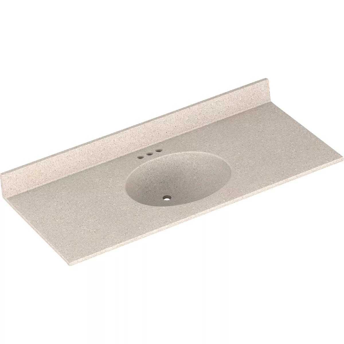 Bertch Oasis 49 In. x 22 In. Cast Polymer Tiramisu Vanity Top with Oval Bowl