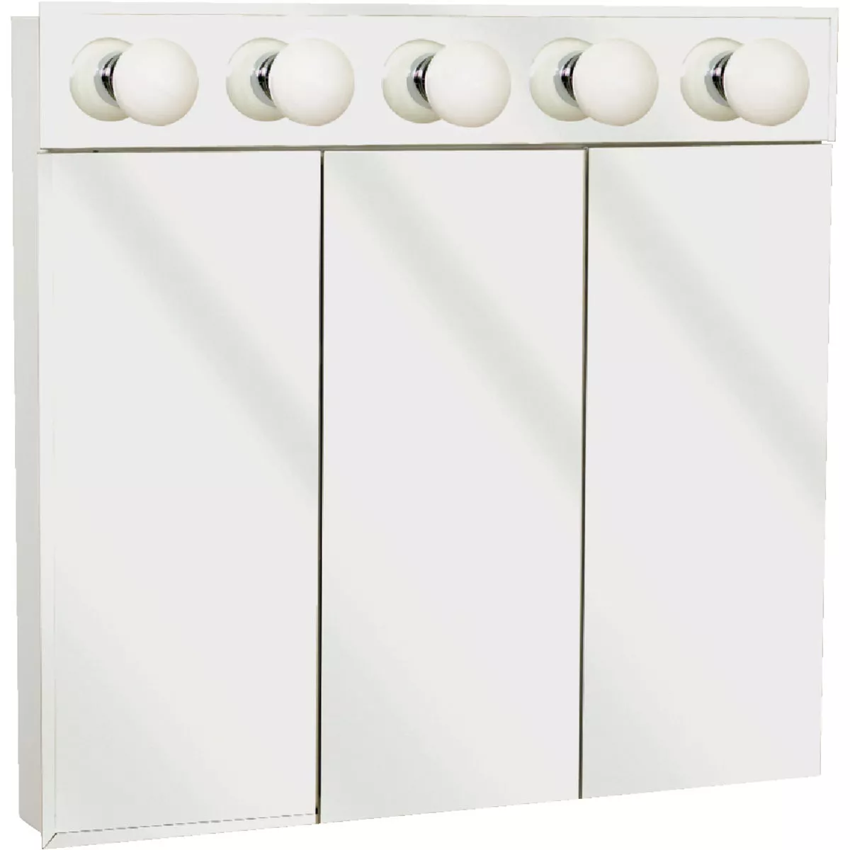 Zenith Frameless Beveled 31.81 in W x 30.5 in H x 4.88 in D Tri-View Surface Mount Lighted Medicine Cabinet