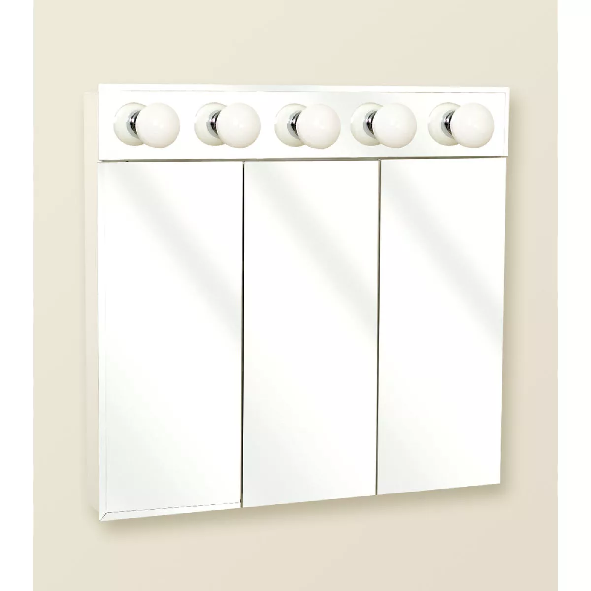 Zenith Frameless Beveled 31.81 in W x 30.5 in H x 4.88 in D Tri-View Surface Mount Lighted Medicine Cabinet - photo 2
