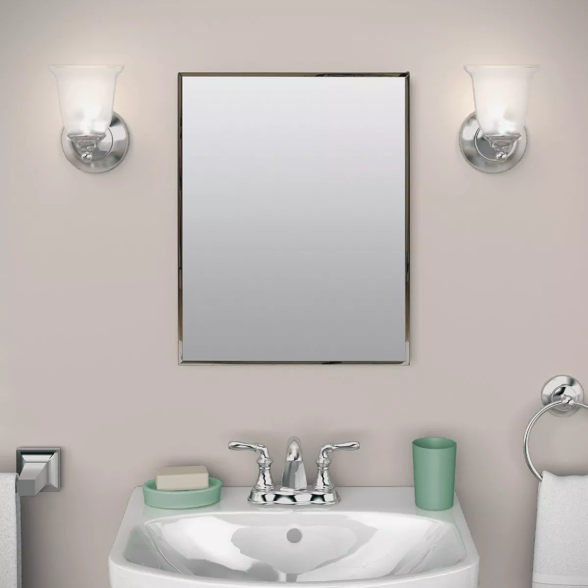 Zenith Stainless Steel 16.13 in W x 20.13 in H x 3.25 in D Single Mirror Surface/Recess Mount Medicine Cabinet - photo 5