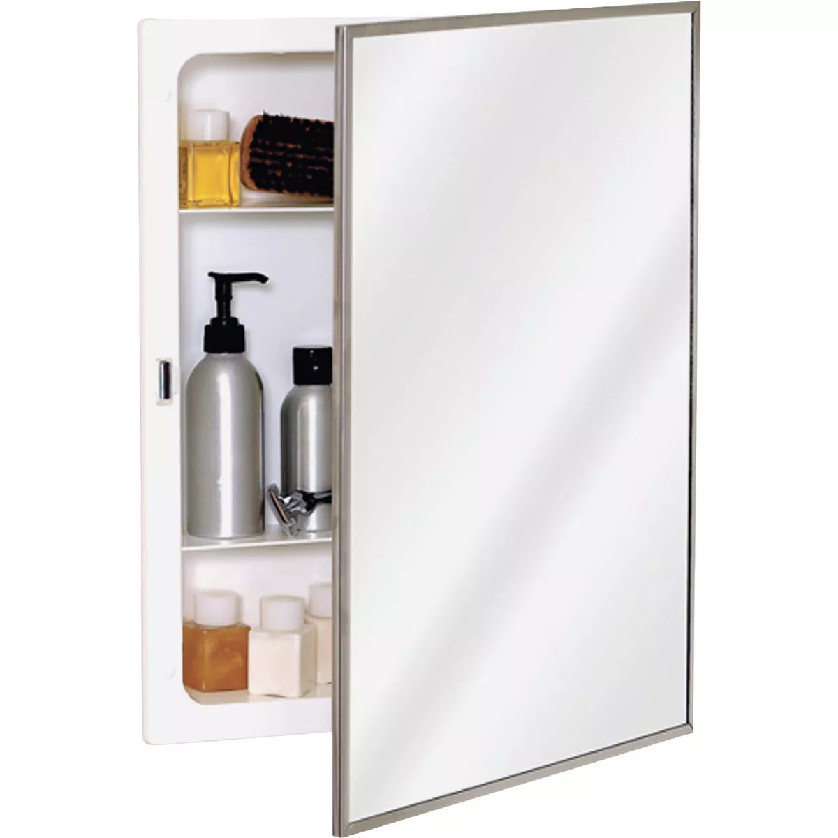 Zenith Stainless Steel 16.13 in W x 20.13 in H x 3.25 in D Single Mirror Surface/Recess Mount Medicine Cabinet - photo 2