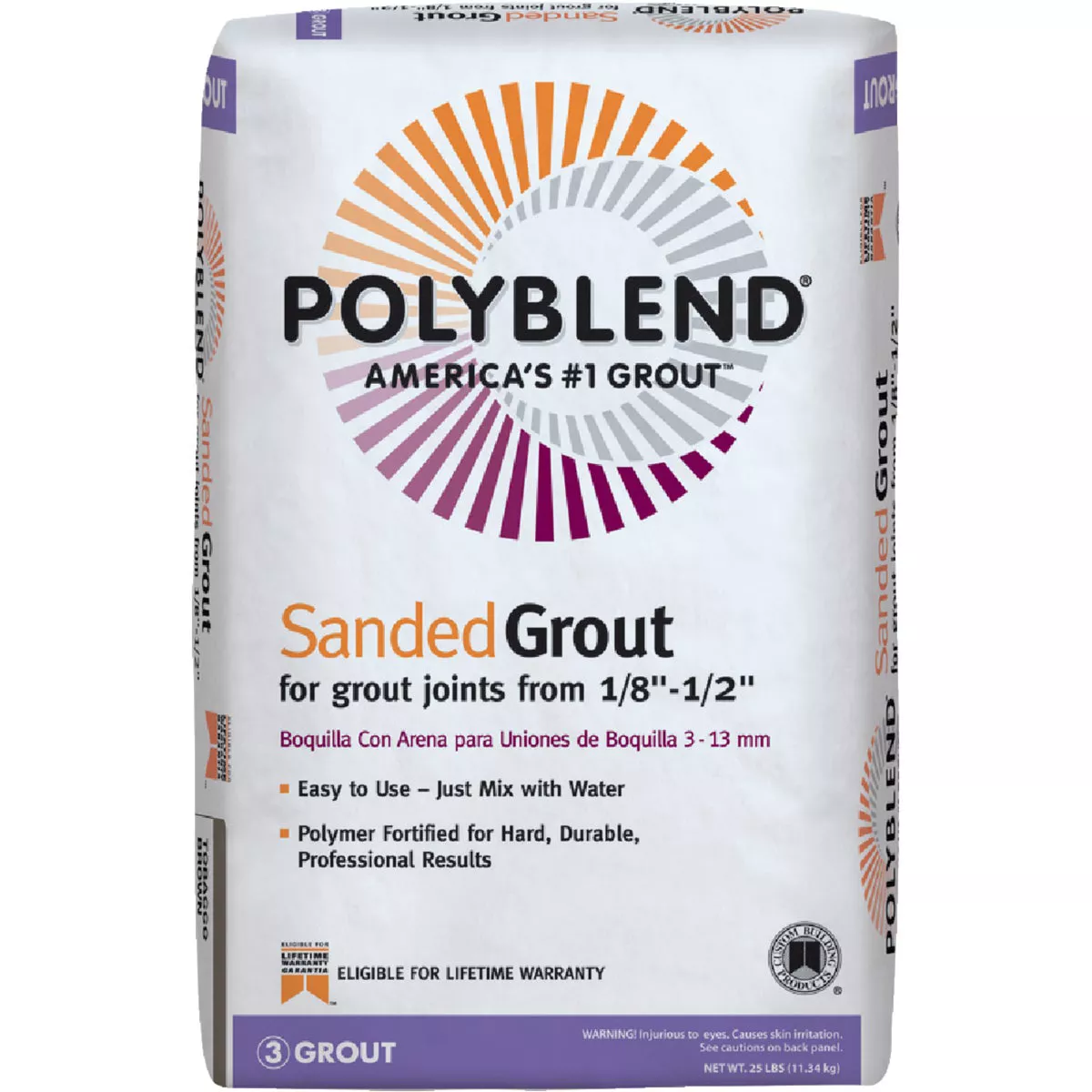 Custom Building Products Polyblend 25 Lb. Bright White Sanded Tile Grout