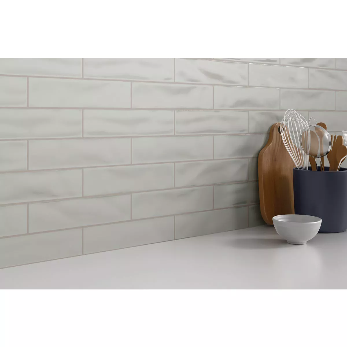 Emser Craft II 3 In. x 12 In. Glossy Gray Ceramic Wall Tile with Undulating Texture (5.6 Sq. Ft./Case)