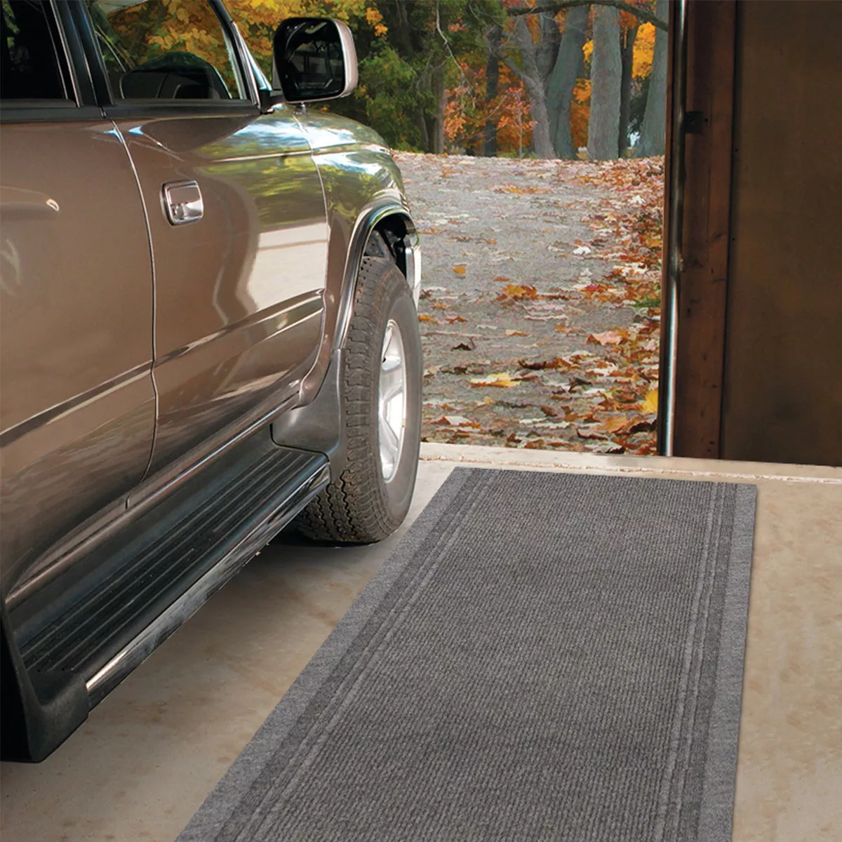Multy Home Tracker 26 In. x 60 Ft. Gray Carpet Runner, Indoor/Outdooor - photo 2
