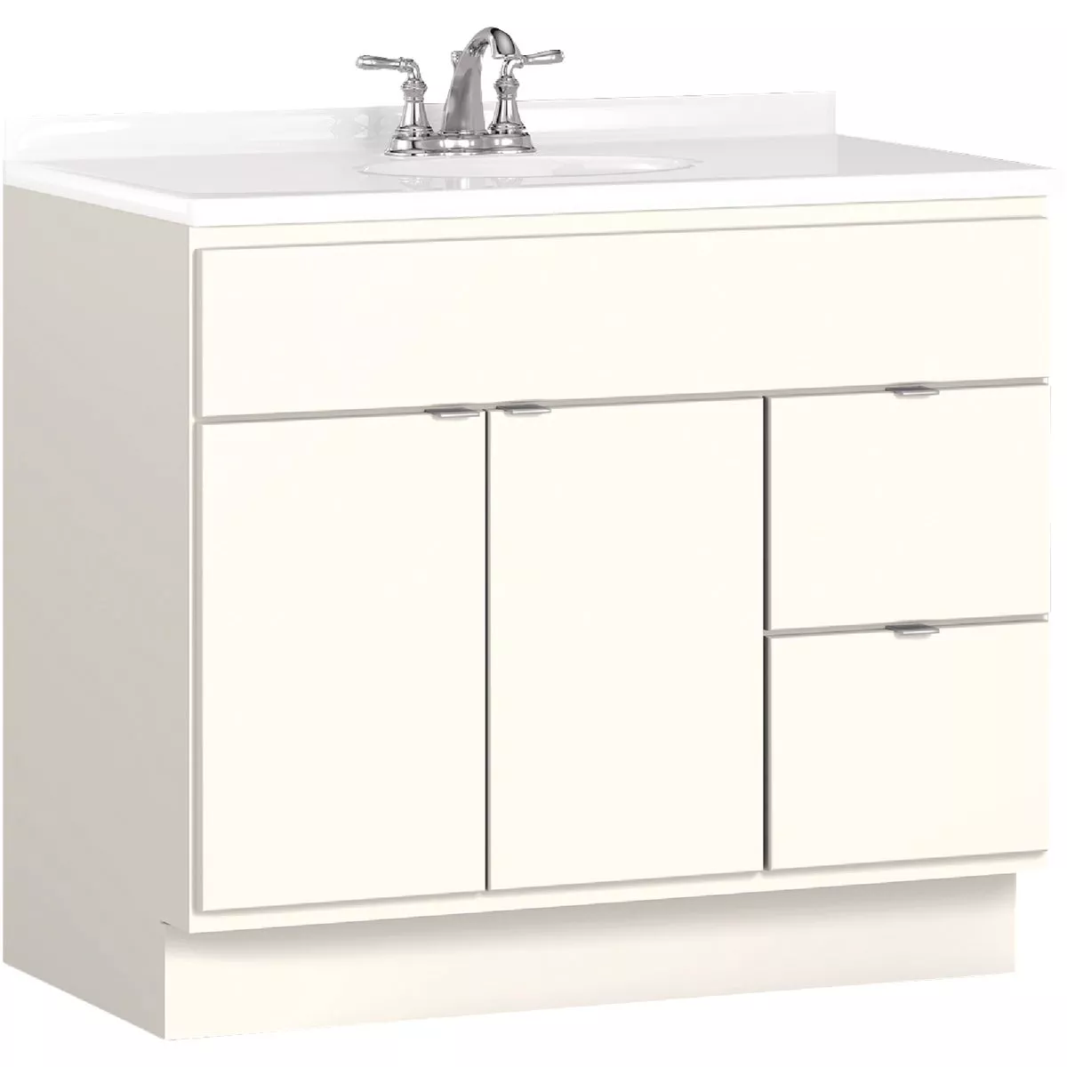 Bertch Riverside 36 In. W x 34-1/2 In. H x 21 In. D White Vanity Base without Top, 2 Door/2 Drawer