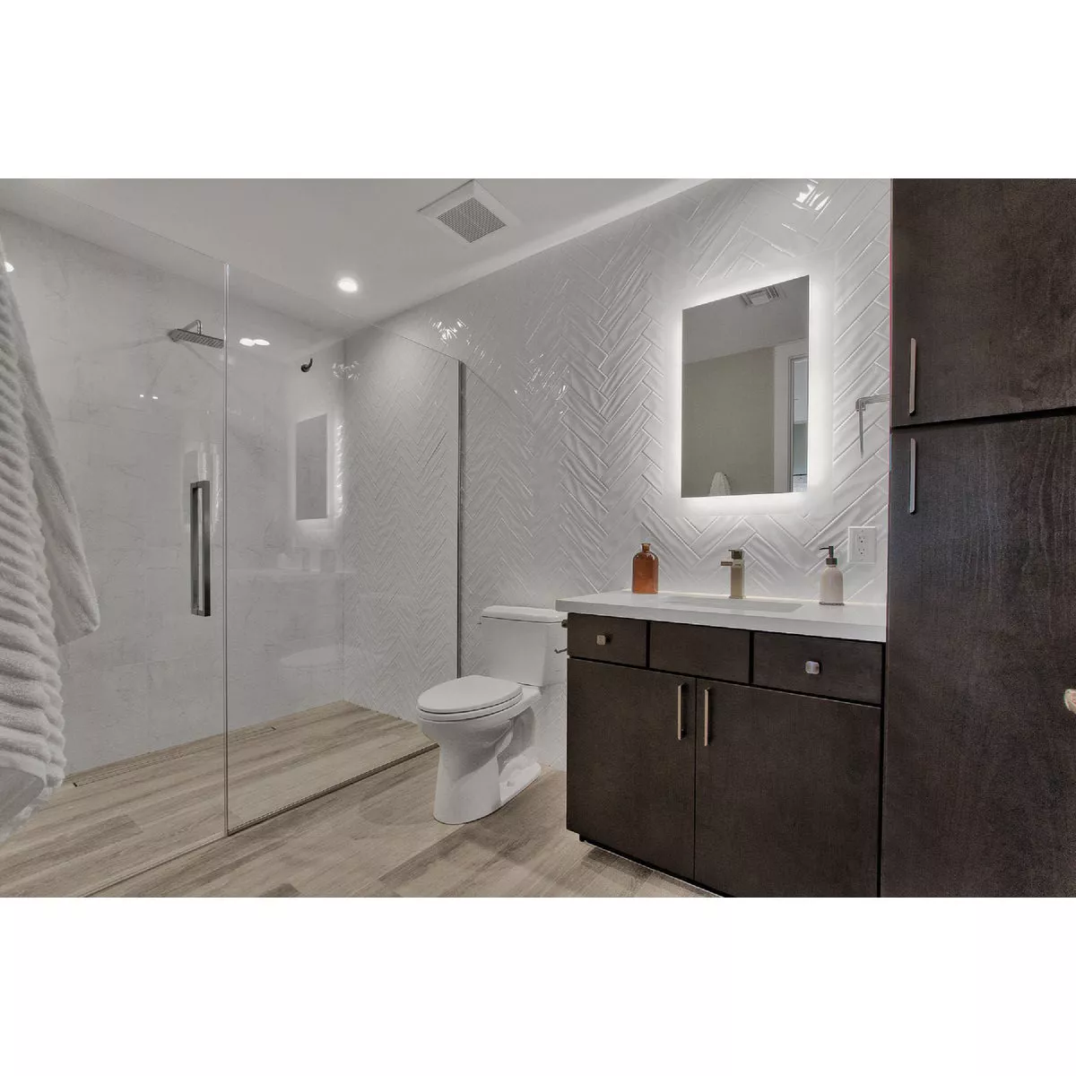 Emser Craft II 3 In. x 12 In. Glossy White Ceramic Wall Tile with Undulating Texture (5.6 Sq. Ft./Case)