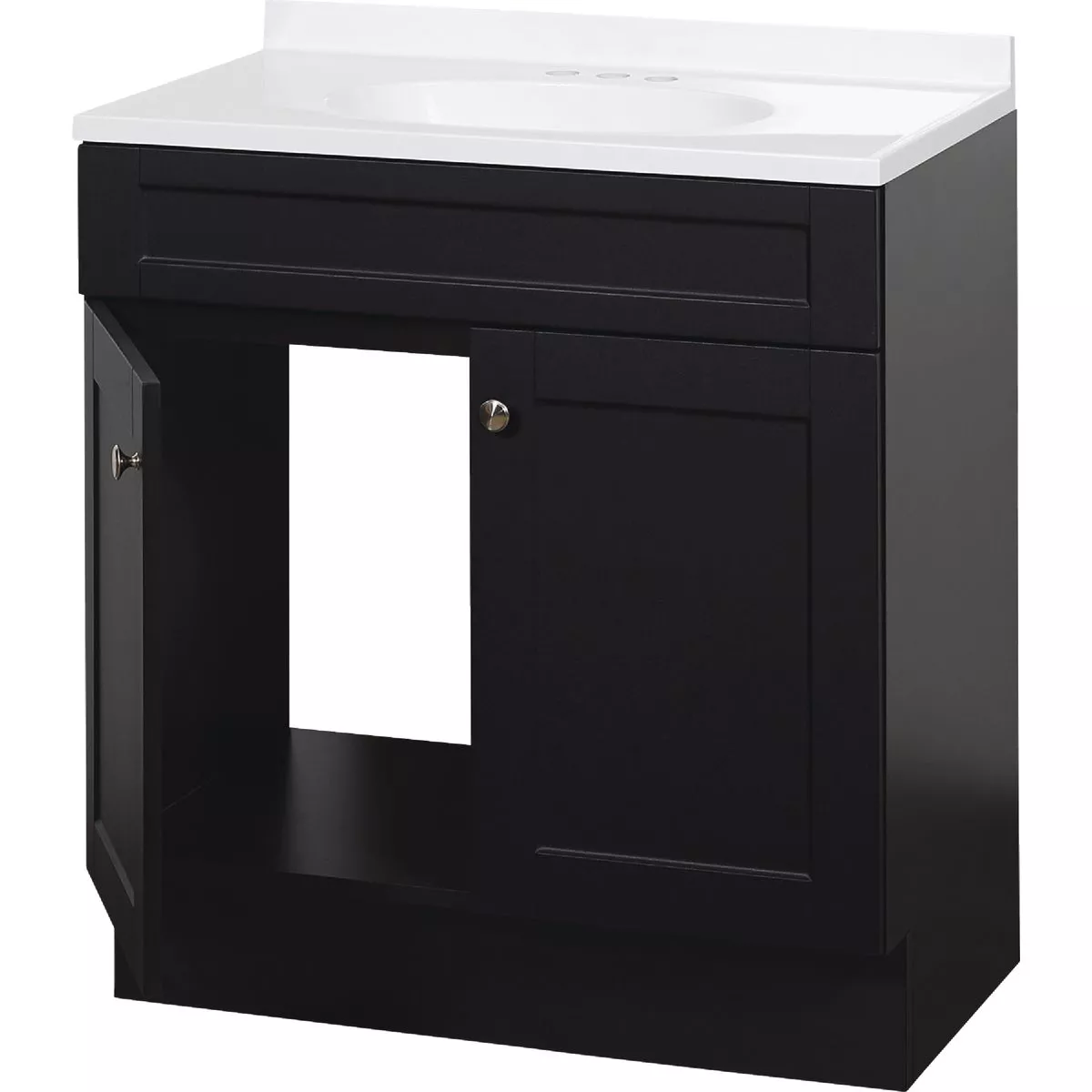 Zenith Zenna Home Espresso 30 In. W x 35 In. H x 18 In. D Shaker Vanity with White Cultured Marble Top - photo 3