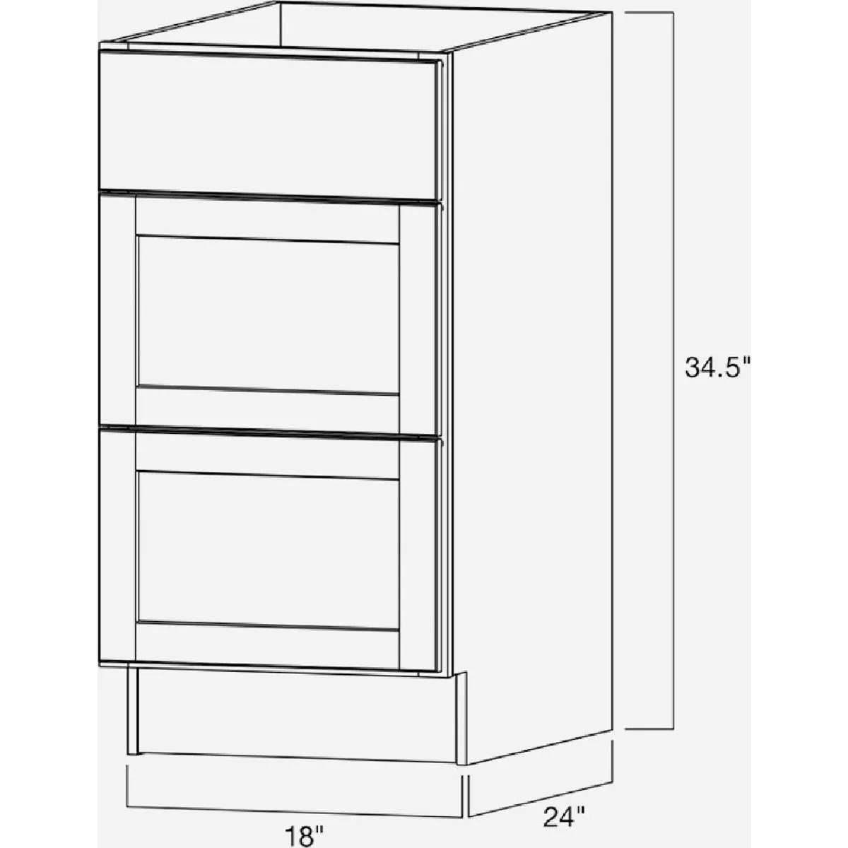 Continental Cabinets Andover Shaker 18 In. W x 24 In. D x 34-1/2 In. H White Thermofoil Drawer Base Kitchen Cabinet - photo 4