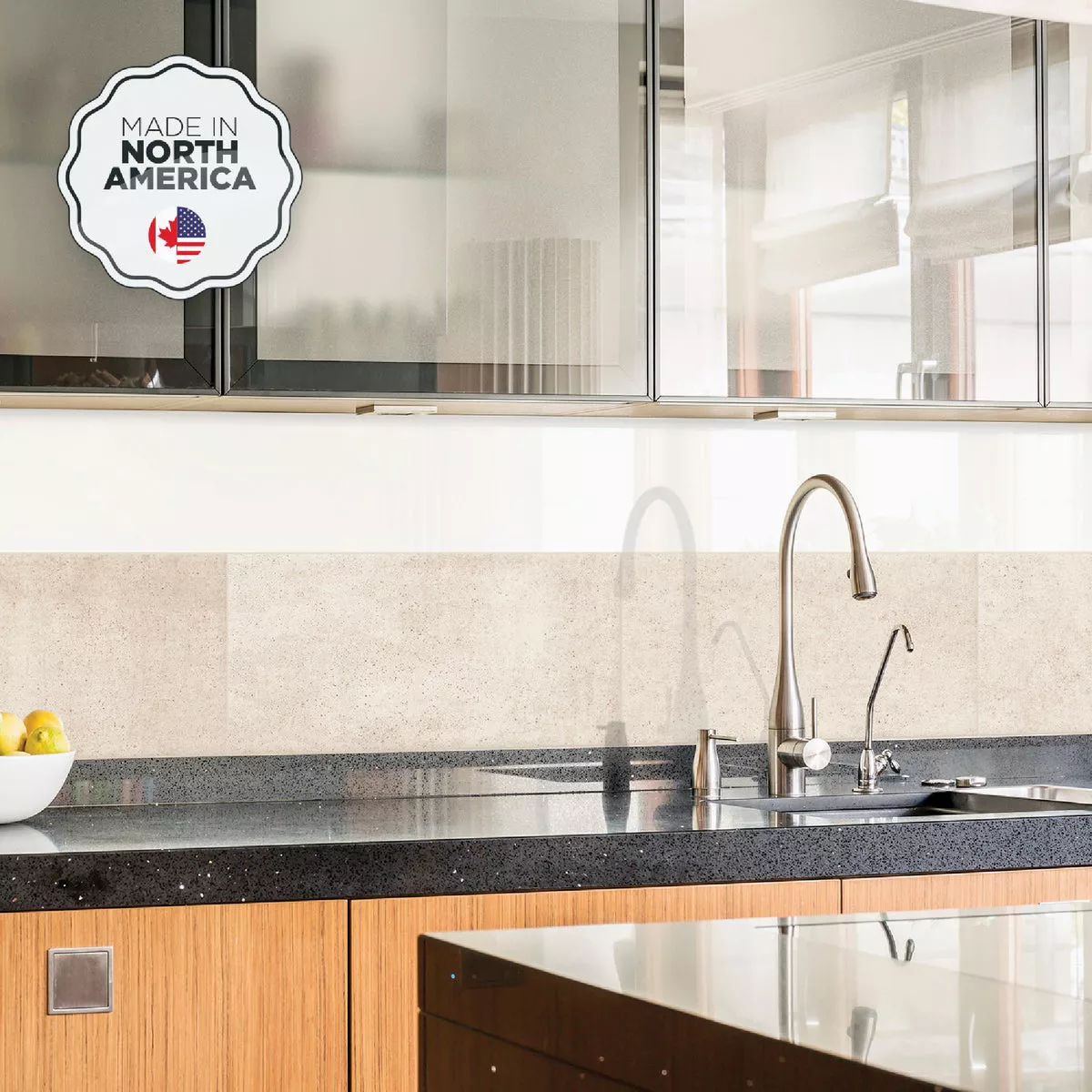 Smart Tiles Approx. 11 In. x 22 In. Glass-Like Vinyl Backsplash Peel & Stick, Blok Beige XL Mosaic (2-Pack) - photo 2