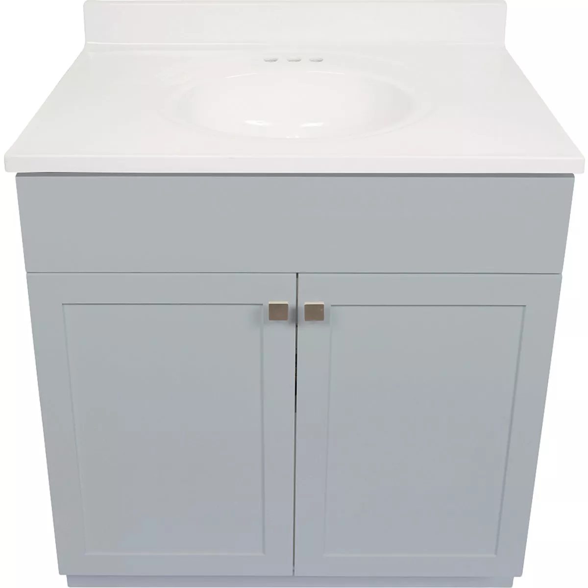 Modular Charleston Gray 36 In. W x 21 In. D x 34-1/2 In. H Vanity with White Cultured Marble Top