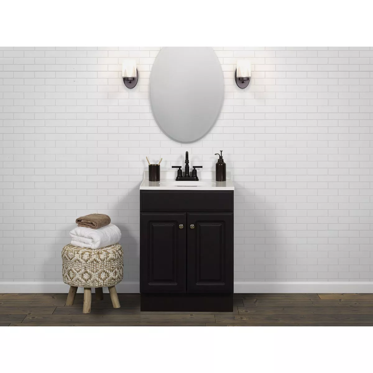 Zenith Zenna Home Espresso 24 In. W x 35 In. H x 18 In. D Vanity with White Cultured Marble Top - photo 4