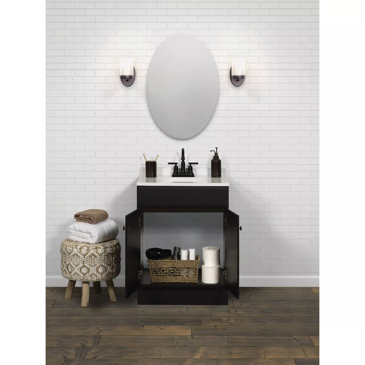 Zenith Zenna Home Espresso 24 In. W x 35 In. H x 18 In. D Vanity with White Cultured Marble Top - photo 5