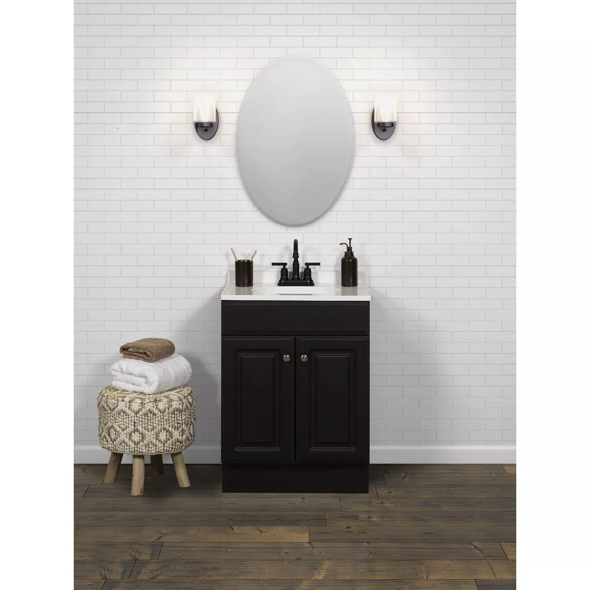 Zenith Zenna Home Espresso 24 In. W x 35 In. H x 18 In. D Vanity with White Cultured Marble Top - photo 2