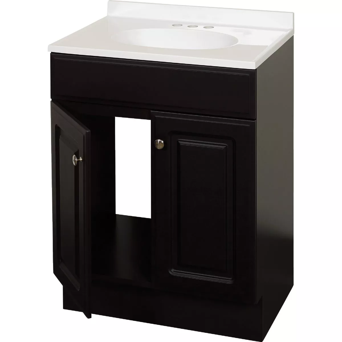 Zenith Zenna Home Espresso 24 In. W x 35 In. H x 18 In. D Vanity with White Cultured Marble Top - photo 3