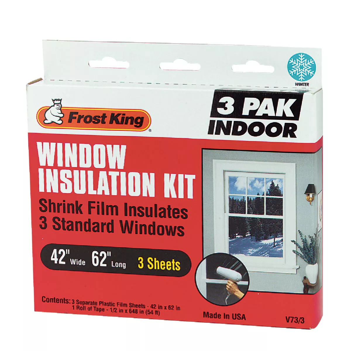 Frost King 42 In. x 62 In. Indoor Shrink Film Window Kit (3-Pack)