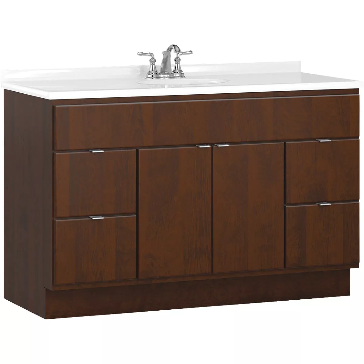 Bertch Riverside 48 In. W x 34-1/2 In. H x 21 In. D Brindle Vanity Base without Top, 2 Door/4 Drawer