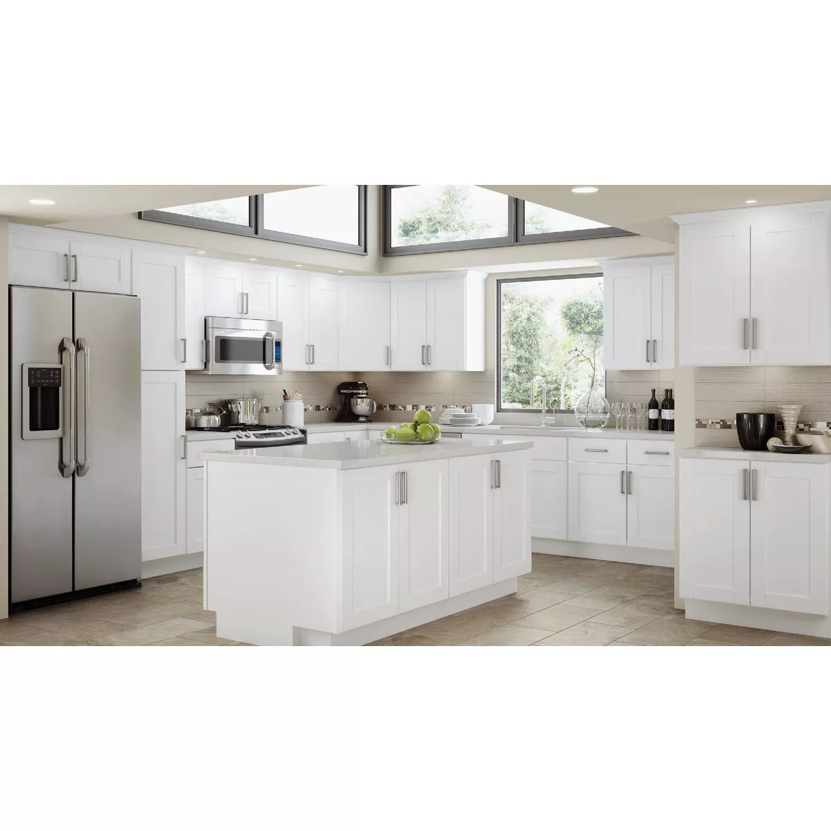 Continental Cabinets Andover Shaker 36 In. W x 12 In. D x 30 In. H White Thermofoil Wall Kitchen Cabinet - photo 5