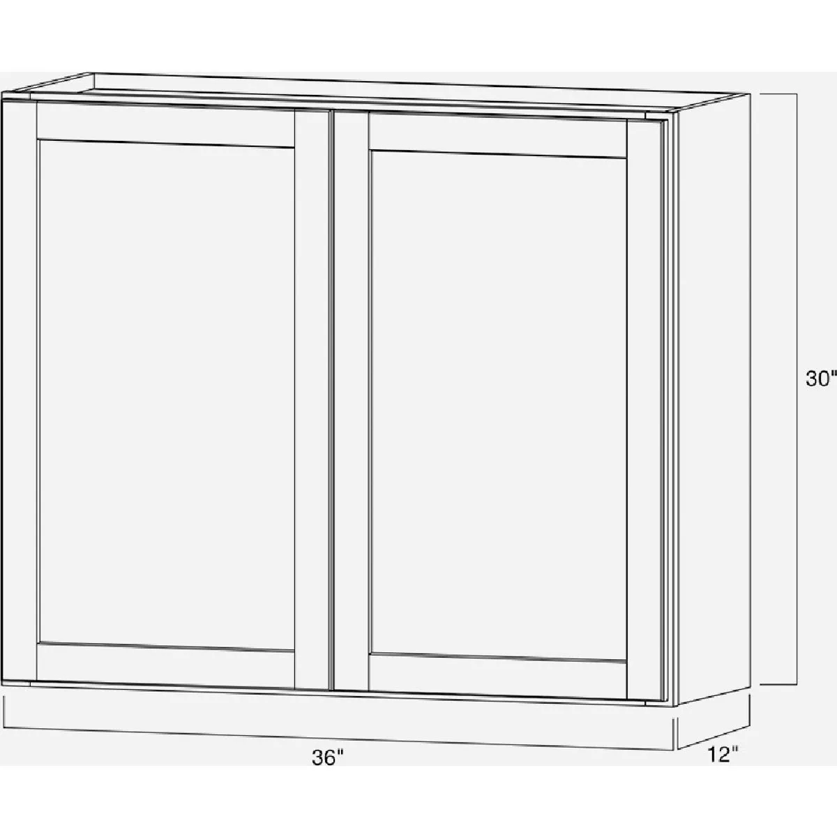 Continental Cabinets Andover Shaker 36 In. W x 12 In. D x 30 In. H White Thermofoil Wall Kitchen Cabinet - photo 4