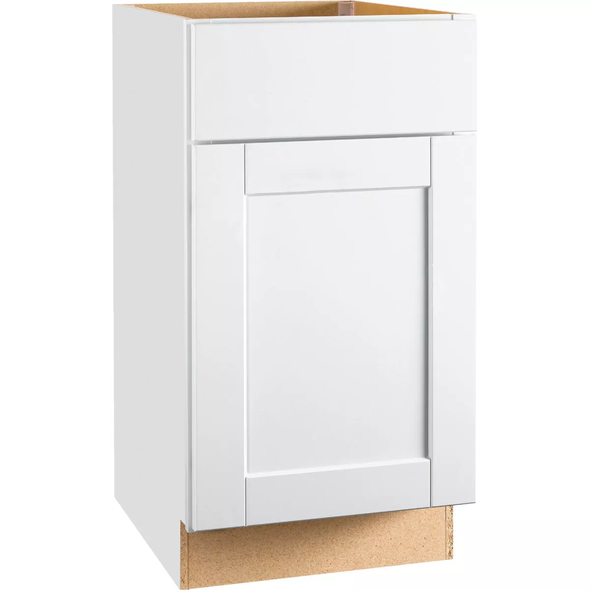 Continental Cabinets Andover Shaker 18 In. W x 24 In. D x 34 In. H White Thermofoil Base Kitchen Cabinet