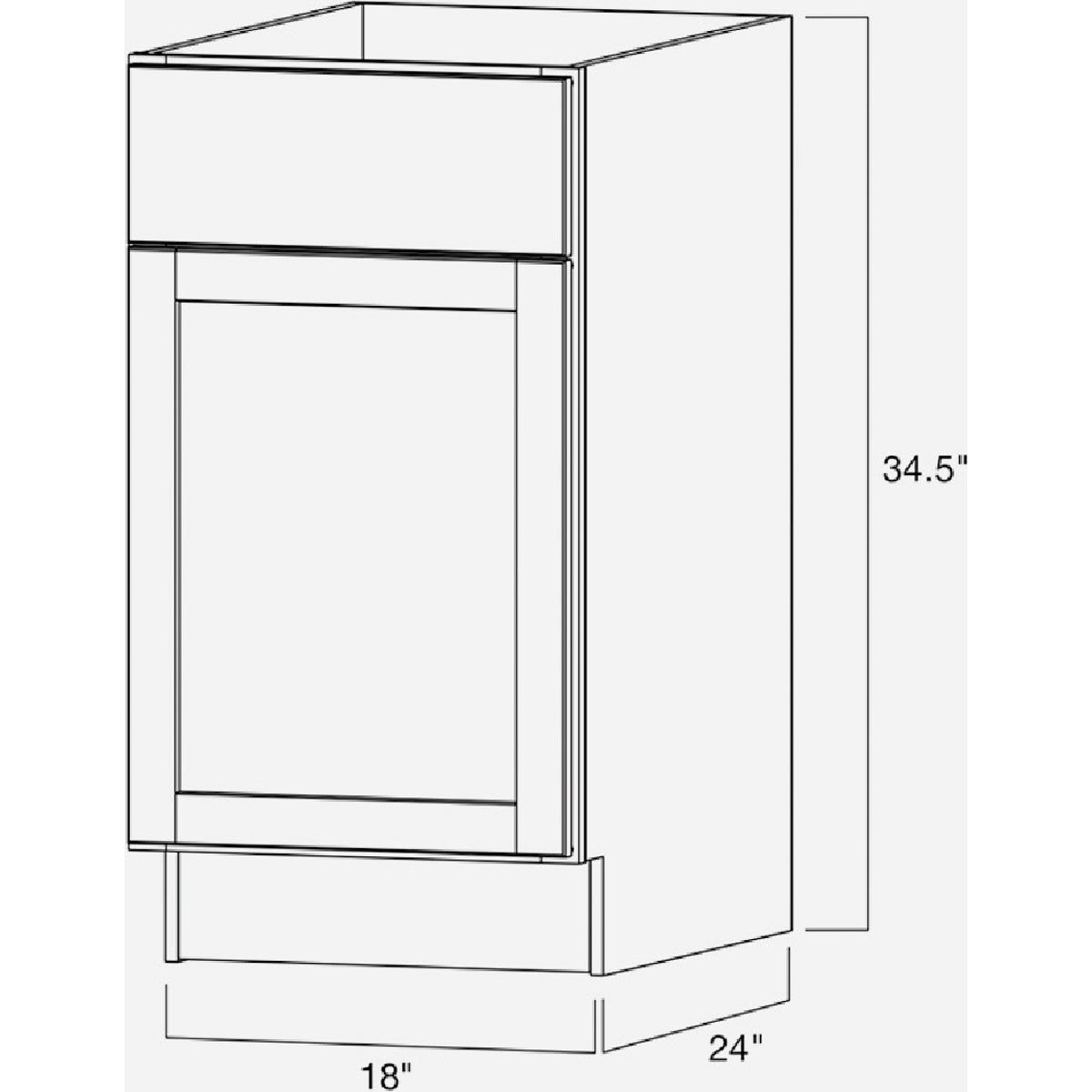 Continental Andover Shaker 18 In. W x 24 In. D x 34 In. H