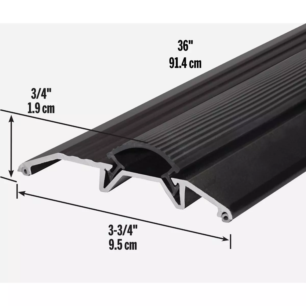 M-D Building Products 3-3/4 In. x 3/4 In. x 36 In. Bronze Aluminum and Vinyl Heavy-Duty Low-Profile Threshold - photo 5